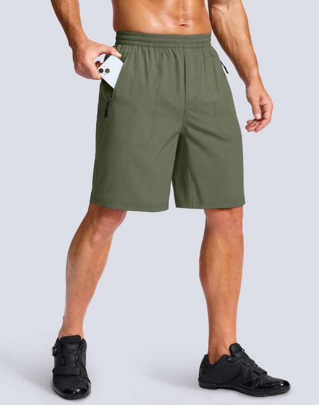 Bikewa Men's Mountain Bike Shorts 4D Padded Baggy Bicycle Biking Riding Lightweight Cycling Shorts with Zipper Pockets