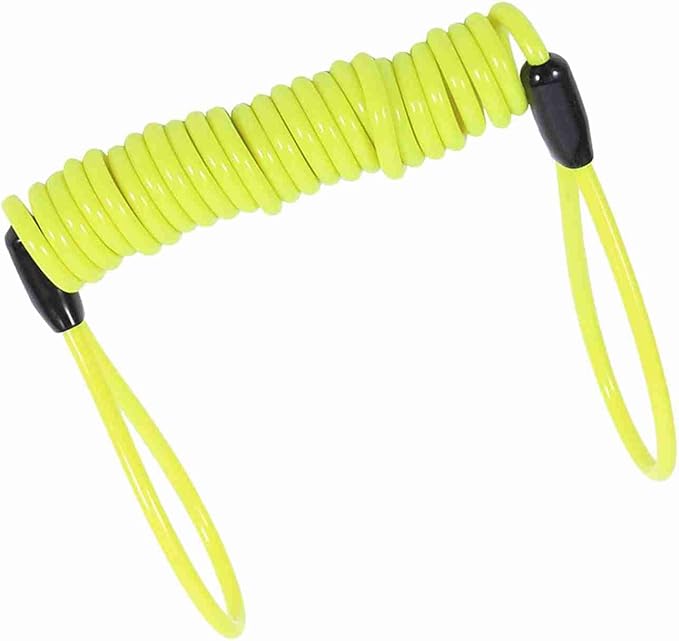VGEBY Motorcycle Reminder Cable, Bike Alarm Disc Lock Antitheft Security Spring Reminder Coil Cable (Color : Yellow)