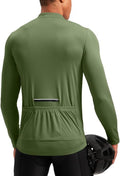 Bikewa Men's Cycling Jersey with 3+1 Rear Zipper Pockets Long Sleeve Moisture Wicking UPF 50+ Half Zip Riding Bike Shirts