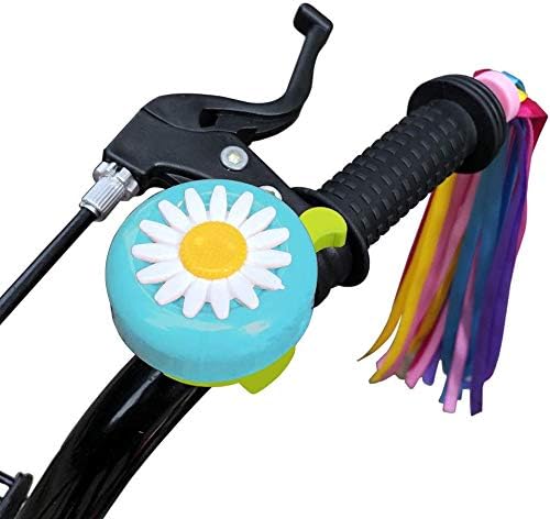 kortes 1 Pack Kids Bike Bell and 2 Pack Kids Bike Streamers for Children's Bike Accessories (Pink, Red,& Blue)