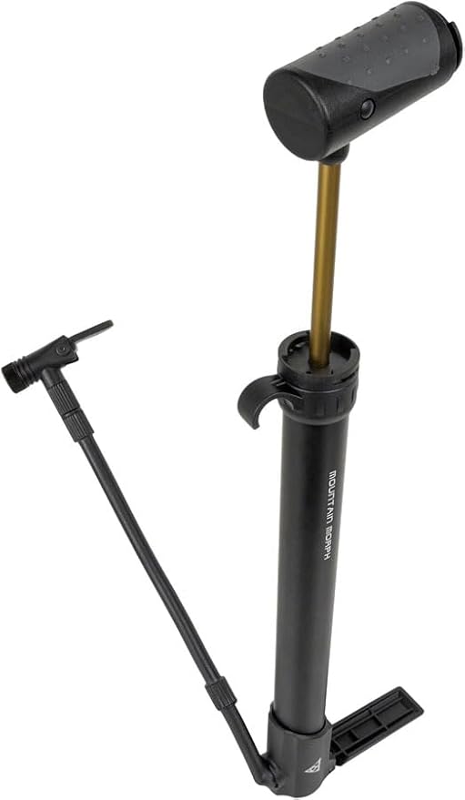 Topeak Mountain Morph Bike Pump – High-Volume Portable Floor Pump for MTB & Gravel Bikes, 160 Psi / 11 Bar Pressure Capacity, Butted Aluminum Barrel, Fold-Out Foot Pad & Flexible Hose