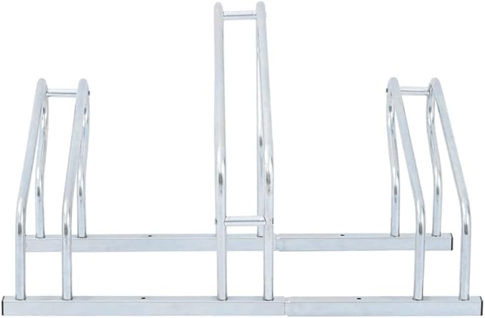 Galvanized Steel Floor Freestanding Bicycle Stand for 3 Bikes, 3 Bikes Floor Bike Stand, Bike Floor Parking Rack for Indoor & Outdoor Garage Storage,-872