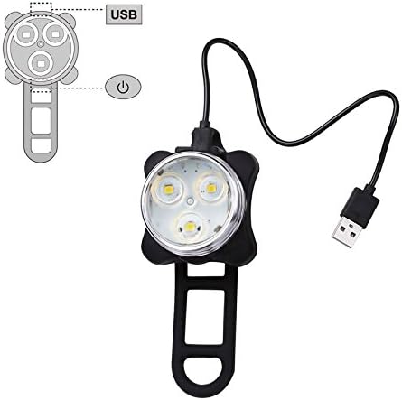 USB Rechargeable Bike Light Set, Super Bright, Bike Lights Front and Back, Waterproof, 4 Light Modes (2 Cables, 2 Straps).