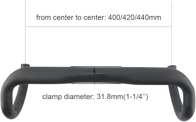 Alfa Pasca Carbon Fiber Road Bike Handlebars Aero Drop Handle Bars Racing Bicycle Aerobars Lightweight 31.8 Black UD Matte 40cm