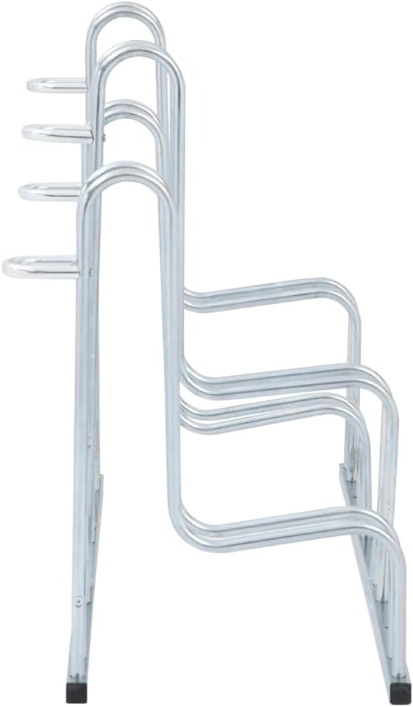 Galvanized Steel Floor Freestanding Bicycle Stand for 4 Bikes, 4 Bikes Floor Bike Stand, Bike Floor Parking Rack for Indoor & Outdoor Garage Storage,-869