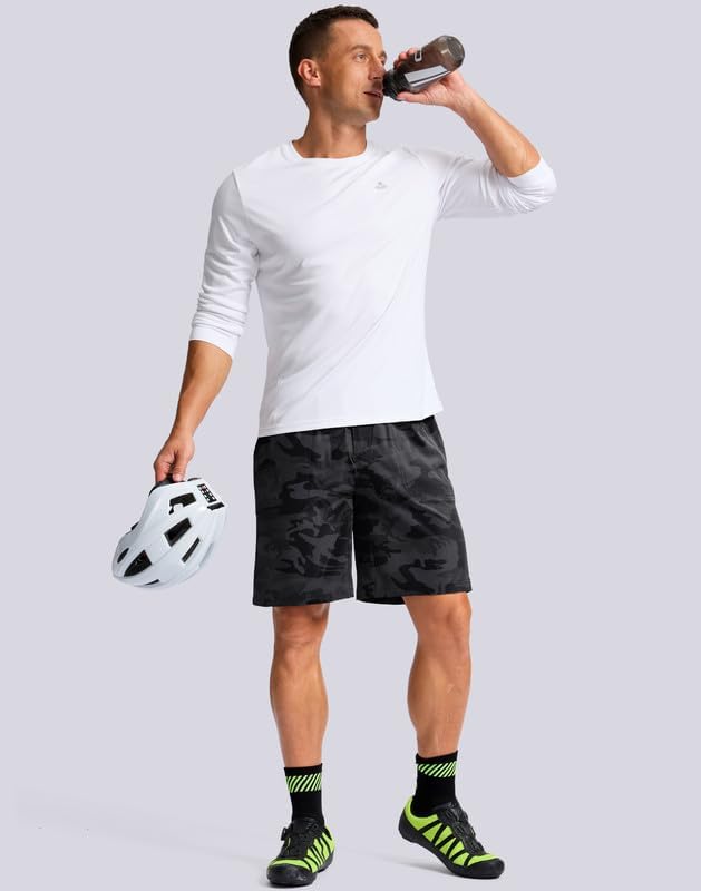 Bikewa Men's Mountain Bike Shorts 4D Padded Baggy Bicycle Biking Riding Lightweight Cycling Shorts with Zipper Pockets