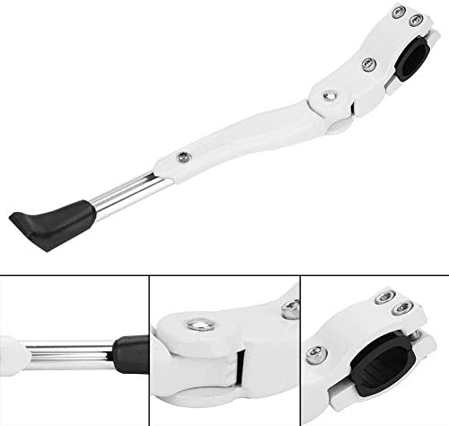 Bike Kickstand Adjustable Length Aluminum Alloy Bike Side Replacement Kickstand for Bike 16" 20" 24" 26" (White)