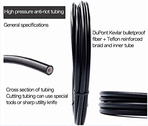 YBEKI 2500mm Kevlar Teflon Hydraulic Disc Brake Hose Kit with Brass Fittings – Compatible with Shimano BH59/BH90, SRAM, Magura