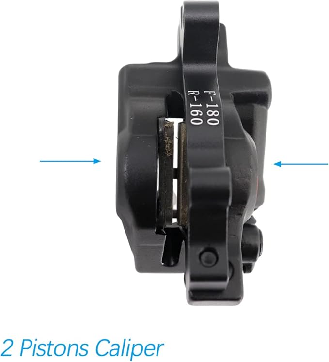 DJC Bike Brake Caliper 2 Pistons Cable Actuated MTB Hydraulic Brake Line Pulling with 160mm Rotor Disc Mountain Bike HB100