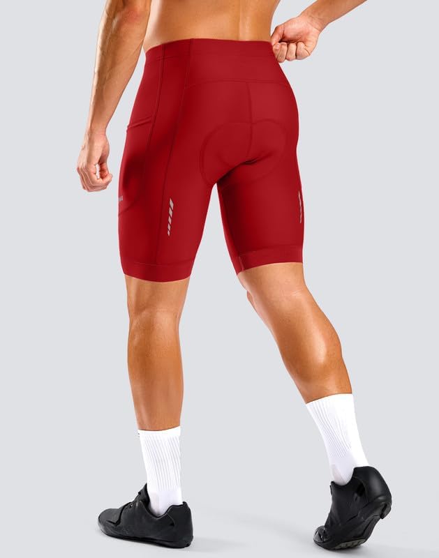 Bikewa Men's Cycling Shorts 7" 4D Padded Bike Shorts for Men Road Biking Bicycle Riding Cycle Biker Phone Pockets