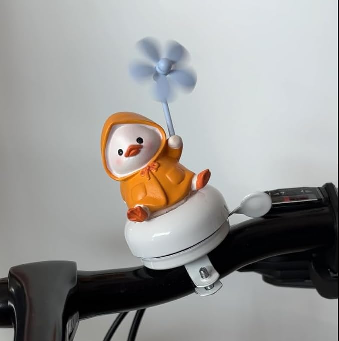 Duck Bike Bell with Wind Sponners -Classic Bike Bells and Beach Cruiser Mountain Bike Bells for Adults and Kids with Loud Ring Sound