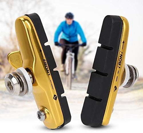 VGEBY1 Bike Brake Pads, 3 Colors Quiet Braking Aluminum Rubber Compound Light-Weight Road Bike Brake Shoes Pads Cycling Accessory