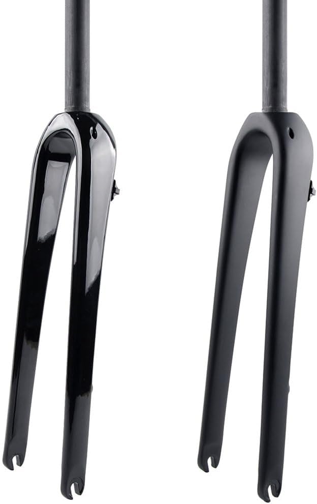 700C Gravel Fork Carbon Fiber Road Bike Rigid Fork 1-1/8'' Straight 9mm QR Disc Brake Bike Fork Lightweight(Glossy Black)