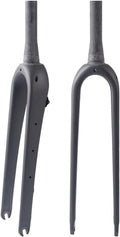 Gravel 700C Carbon Fiber Rigid Fork Road Bike Forks QR 9 * 100mm 1-1/8" 28.6mm Straight/Tapered Tube Hard Front Fork Front Fork Bikes for 55C Tires Disc Brake