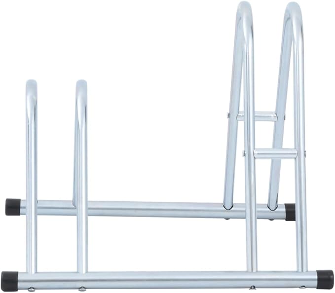 Galvanized Steel Floor Freestanding Bicycle Stand for 2 Bikes, 2 Bikes Floor Bike Stand, Bike Floor Parking Rack for Indoor & Outdoor Garage Storage,-865