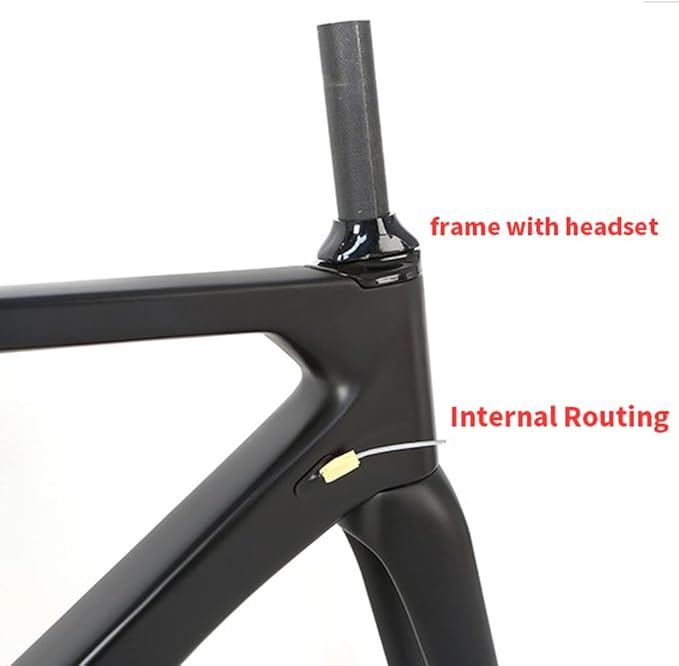 Carbon Fiber Road Bike Frameset 700C C Brake Racing Frame with Fork 45/48/51/54cm 100/130mm Quick Release Frame Set Internal Routing(45cm)