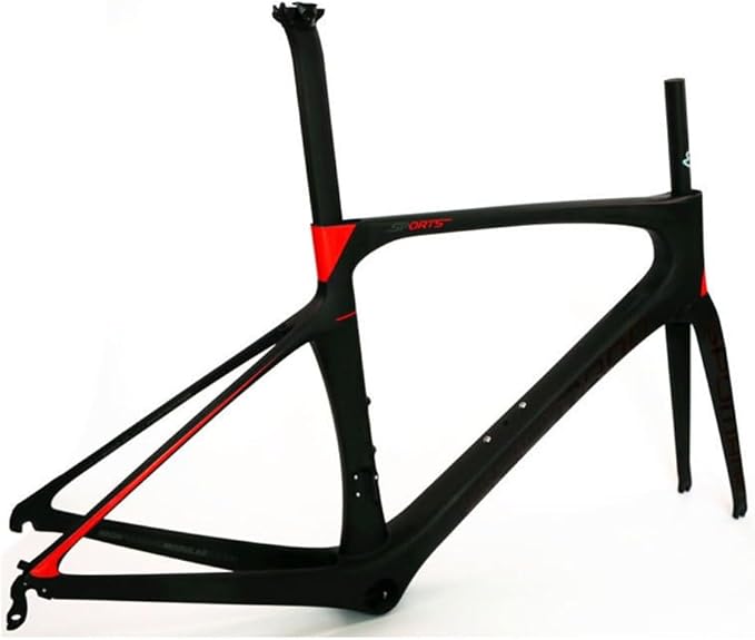 TUJISEK 700C Road Bikes Break Wind Frame Carbon Fibre Ultra Light Frameset with Fork and Seatpost 46/49/52/54/56CM Frame V Brake QR 130MM Semi Internal Routing