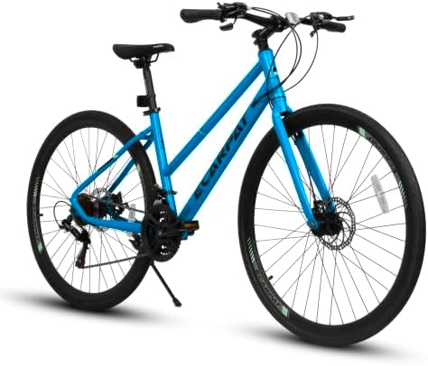 A28250 700C Road Hybrid Bike for Adult, 21-Speed Road Bike Road Bicycle Carbon Steel Frame/Dual-Disc Brakes/Multiple Colors