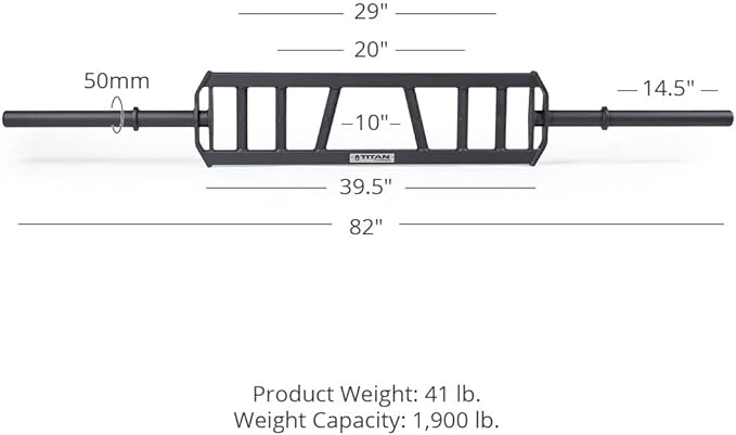 Titan Fitness Hybrid Multi-Grip Olympic Barbell V3, Rated 1,900 LB, Rackable Swiss/Football Bar