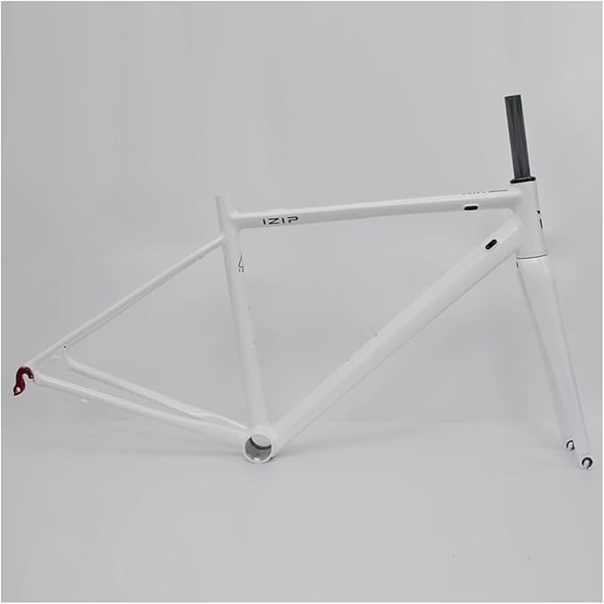43CM 45CM 47CM 50CM 53CM Road Bike Frameset 700C Aluminum Alloy Quick Release Frame 100/130mm C Brake BSA BB68 Climbing Bike Frame with Carbon Fiber Fork(White,50cm)