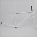 43CM 45CM 47CM 50CM 53CM Road Bike Frameset 700C Aluminum Alloy Quick Release Frame 100/130mm C Brake BSA BB68 Climbing Bike Frame with Carbon Fiber Fork(White,47cm)