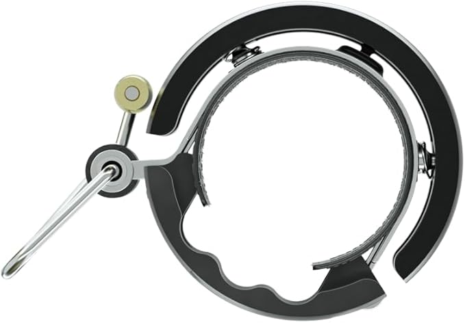 Knog Oi Luxe Bike Bell – Sleek Low Profile Bicycle Bell for Adults, Durable Metal & Vegan Leather, Clear Tone, Easy Install for Flat Bars & Drop Bars (Small 22.2mm / Large 23.8–31.8mm)