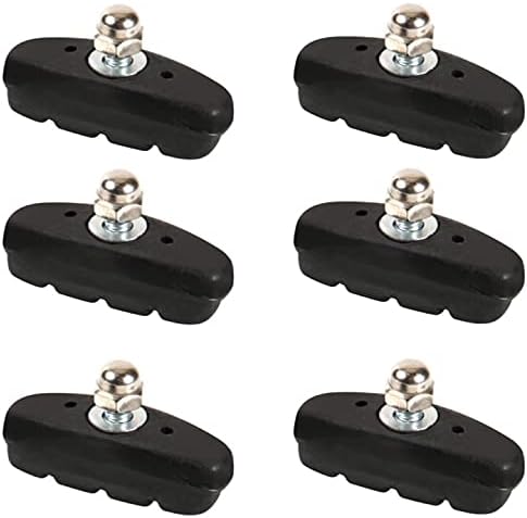 Bike Brake Pads Set, 3 Pairs Road Mountain Bicycle V-Brake Blocks Shoes with Hex Nut and Shims,50mm