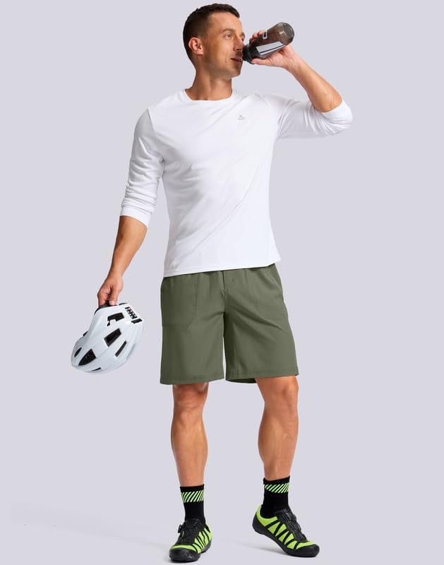 Bikewa Men's Mountain Bike Shorts 4D Padded Baggy Bicycle Biking Riding Lightweight Cycling Shorts with Zipper Pockets