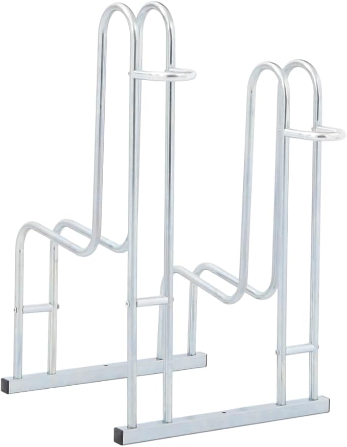 Galvanized Steel Floor Freestanding Bicycle Stand for 2 Bikes, 2 Bikes Floor Bike Stand, Bike Floor Parking Rack for Indoor & Outdoor Garage Storage,-868