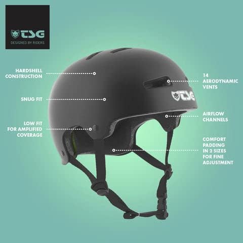 TSG Evolution Bike & Skate Helmet | for Cycling, BMX, Skateboarding, Rollerblading, Roller Derby, E-Boarding, E-Skating, Longboarding | Triple Certified, Swiss Design