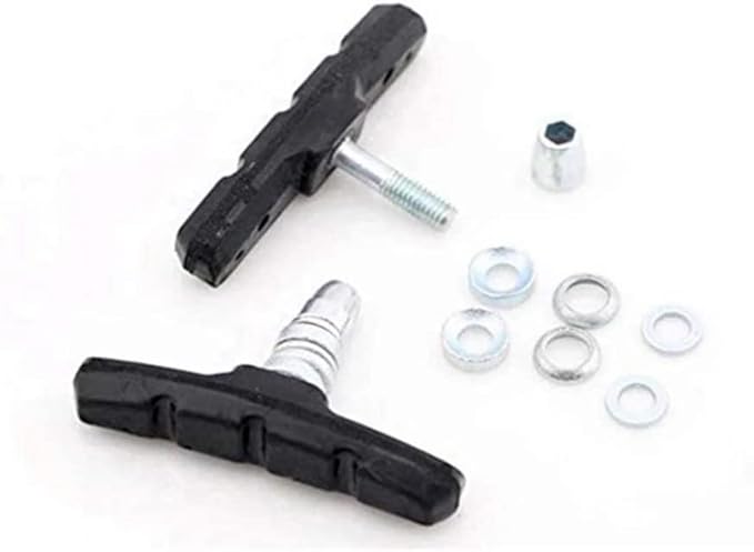 5 Pairs High Grade Bike V-Brake Pads | Professional Mountain Bicycle Brake Shoes | 70mm Blocks Shoes with Hex Nut and Shims | Universal Bicycle Brake Blocks Set - Bike Accessories