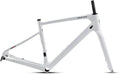 700C Carbon Fiber Gravel Bike Frameset 45/48/51/54CM Road Off-Road Bike Disc Brake Frames Thru Axle Front12×100mm Rear12×142mm Internal Routing(White,48CM)