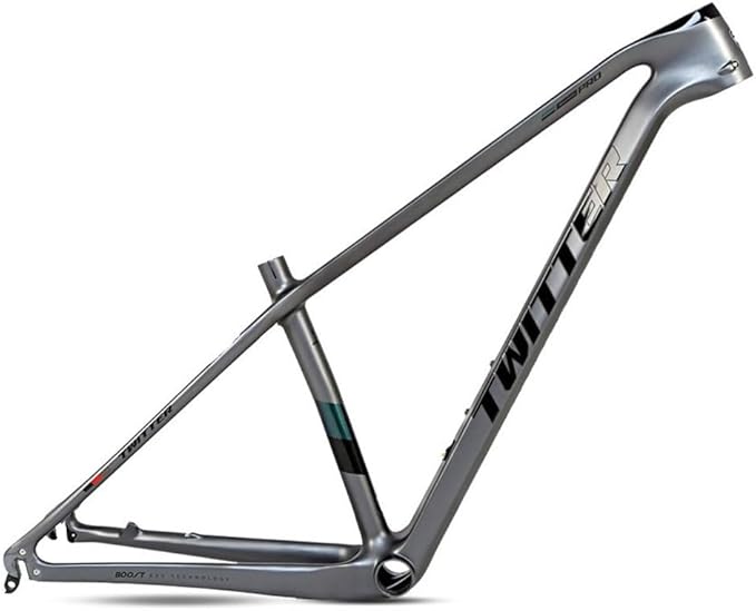 Carbon Mountain Bike Frame 27.5er 29er Hardtail Bike Frame 15''/17''/19'' Lightweighting Disc Brake Frame QR 135MM Internal Routing(Dark Gray,15'')