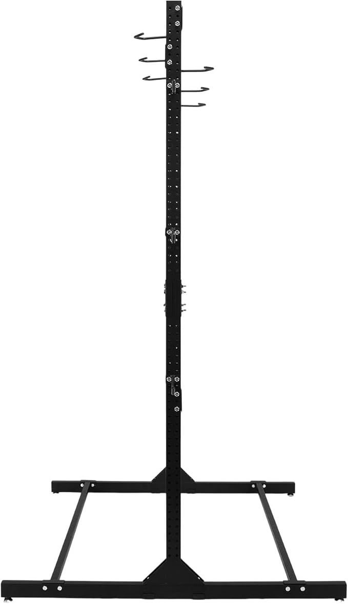 Freestanding Bike Stand with Adjustable Hooks Vertical Bike Storage Rack Holds Up To 6 Bikes & 6 Helmets Heavy Duty Bikes Floor Stand for Garage Basement Bicycles Repair Shop