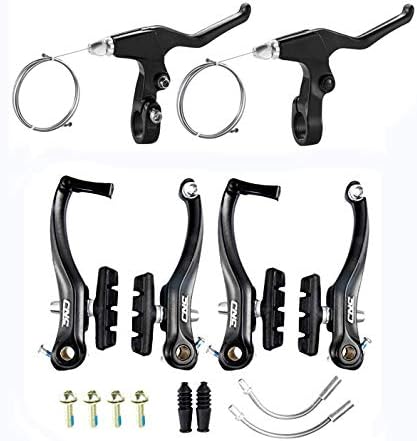 CNC V Brake Set, Bicycle Linear Pull V Brakes for Front/Rear Wheel, Long Arm 110mm, Black …