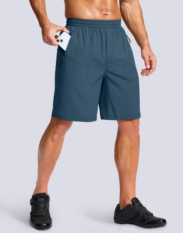 Bikewa Men's Mountain Bike Shorts 4D Padded Baggy Bicycle Biking Riding Lightweight Cycling Shorts with Zipper Pockets