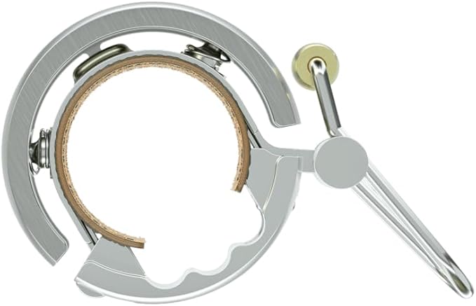 Knog Oi Luxe Bike Bell – Sleek Low Profile Bicycle Bell for Adults, Durable Metal & Vegan Leather, Clear Tone, Easy Install for Flat Bars & Drop Bars (Small 22.2mm / Large 23.8–31.8mm)