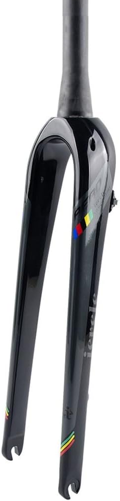 Gravel Bike Fork 700C Carbon Fiber Rigid Fork 1-1/8 Straight/Tapered Tube Disc Brake Road Bike Fork Lightweight 9mm QR Hard Forks(Dark Gray,Tapered)