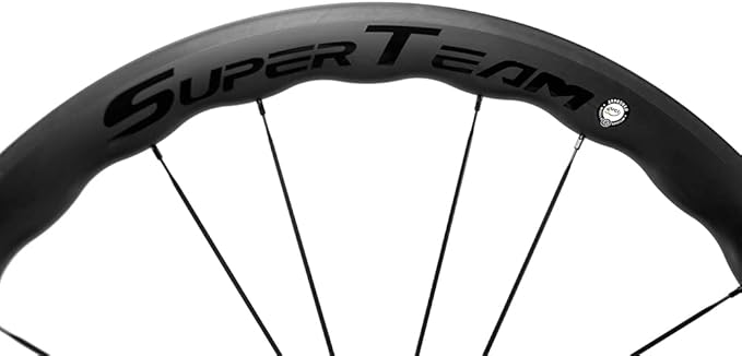 SUPERTEAM Carbon Wheelset 700C Tubeless Bike Wheel Wave Rim 45,50MM V Brake