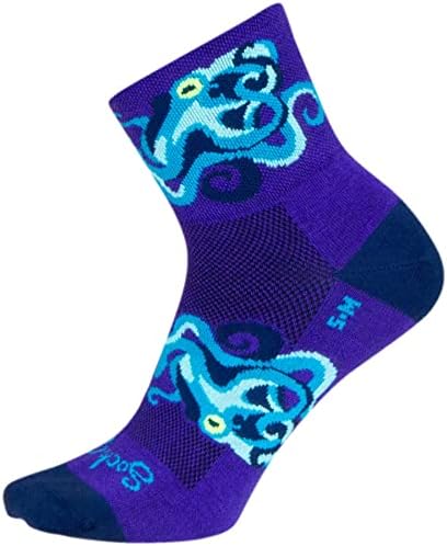 SockGuy Women's 3in Crazy Eights Cycling/Running Socks (Crazy Eights - S/M)