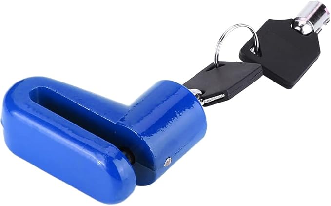 Bike Disc Brake Lock, Motorcycle Anti Theft Wheel Padlock Electric Scooter Security Lock Accessory Heavy Duty Waterproof for Mountain Road Motorbike Cycling Rotor with Plastic Frame 2 Keys(Blue)