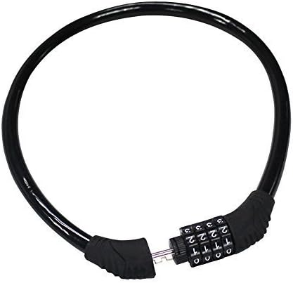 Sanwo Security Bike Lock 4 Digit Resettable Combination Cable Lock for Bicycle, 2 Feet x 1/2 Inch