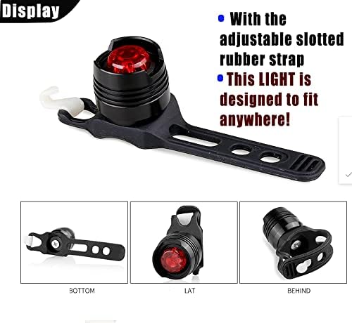 2PCS Rear Bike Tail Light Mini Strap-On LED Micro Bicycle Lights,180 Degree Visibility - Safety on All Sides