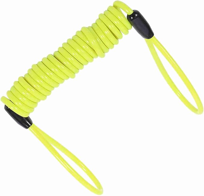 VGEBY Motorcycle Reminder Cable, Bike Alarm Disc Lock Antitheft Security Spring Reminder Coil Cable (Color : Yellow)