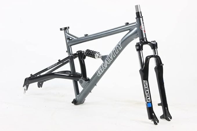 Gravity FSX 26 inch Wheel Aluminum Disc Brake Full Dual Suspension Bike Frame with Rear Shock