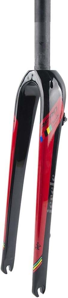Gravel Bike Fork 700C Carbon Fiber Rigid Fork 1-1/8 Straight/Tapered Tube Disc Brake Road Bike Fork Lightweight 9mm QR Hard Forks(Red,Straight)