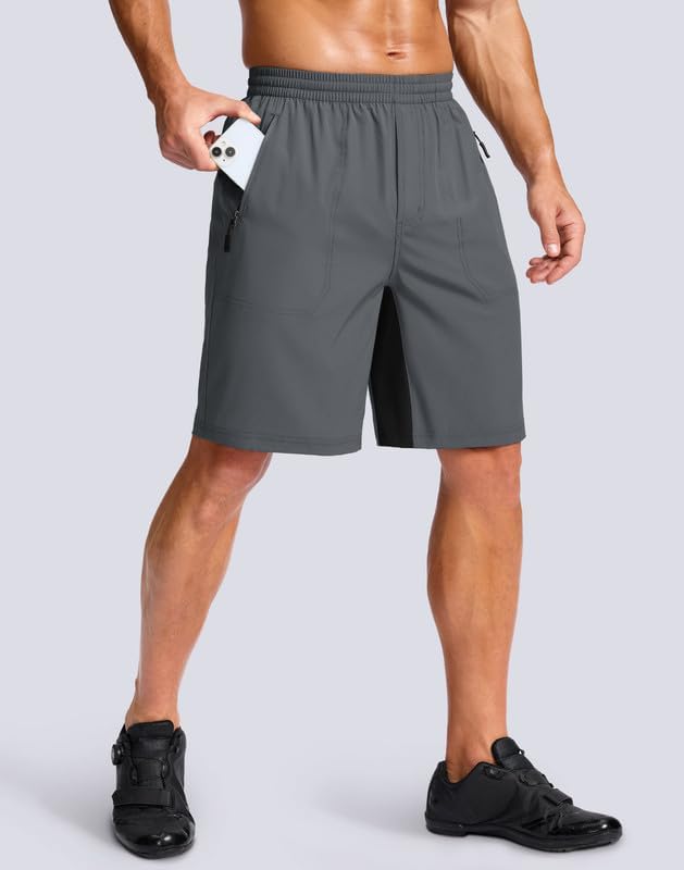 Bikewa Men's Mountain Bike Shorts 4D Padded Baggy Bicycle Biking Riding Lightweight Cycling Shorts with Zipper Pockets