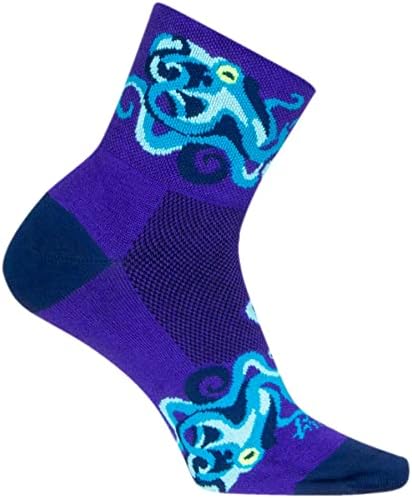 SockGuy Women's 3in Crazy Eights Cycling/Running Socks (Crazy Eights - S/M)