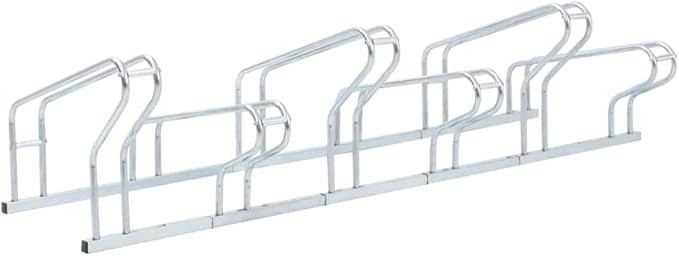 Galvanized Steel Floor Freestanding Bicycle Stand for 6 Bikes, 6 Bikes Floor Bike Stand, Bike Floor Parking Rack for Indoor & Outdoor Garage Storage,-875