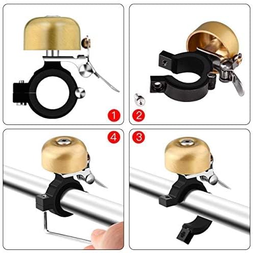 Greallthy Bike Bell Classic Brass Bicycle Bell,Bike Bells for Adults Kids, Loud Retro Bell for Road & Mountain Bikes, Universal Handlebar Fit